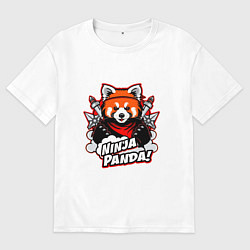 Мужская футболка оверсайз Ниндзя-панда в бою
