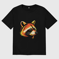 Мужская футболка оверсайз Оранжевый енот