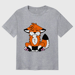 Футболка оверсайз мужская Лисичка, цвет: меланж