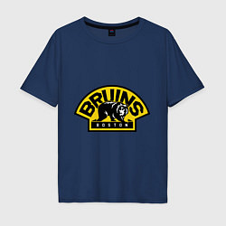 Футболка оверсайз мужская HC Boston Bruins Label, цвет: тёмно-синий