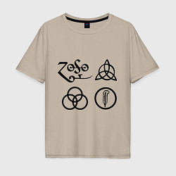 Мужская футболка оверсайз Led Zeppelin: symbols