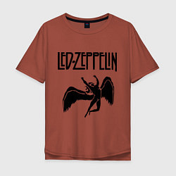 Футболка оверсайз мужская Led Zeppelin, цвет: кирпичный