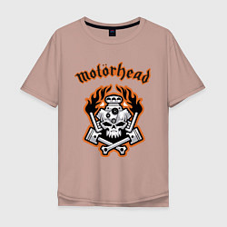 Футболка оверсайз мужская Motorhead, цвет: пыльно-розовый