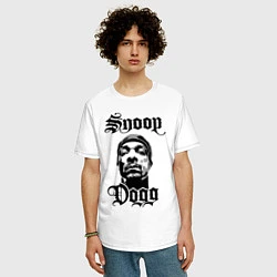 Футболка оверсайз мужская Snoop Dogg Face, цвет: белый — фото 2