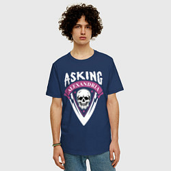Футболка оверсайз мужская Asking Alexandria: Skull Fang, цвет: тёмно-синий — фото 2