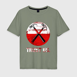 Футболка оверсайз мужская Pink Floyd: Trust us, цвет: авокадо