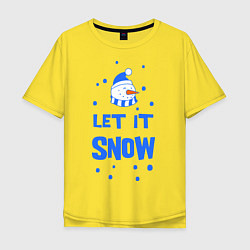 Мужская футболка оверсайз Снеговик Let it snow