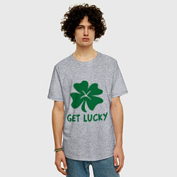 Футболка оверсайз мужская Get lucky, цвет: меланж — фото 2