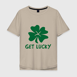 Футболка оверсайз мужская Get lucky, цвет: миндальный