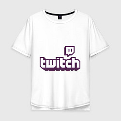 Футболка оверсайз мужская Twitch Logo, цвет: белый