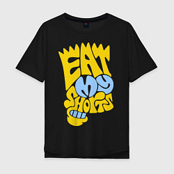 Футболка оверсайз мужская Bart: Eat my shorts, цвет: черный
