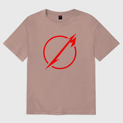 Футболка оверсайз мужская Metallica: Through The Never, цвет: пыльно-розовый