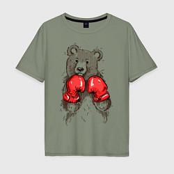 Футболка оверсайз мужская Bear Boxing, цвет: авокадо