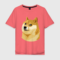 Футболка оверсайз мужская Doge, цвет: коралловый