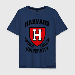 Футболка оверсайз мужская Harvard University, цвет: тёмно-синий