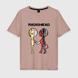 Футболка оверсайз мужская Radiohead Peoples, цвет: пыльно-розовый