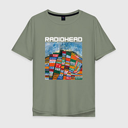 Футболка оверсайз мужская Radiohead, цвет: авокадо