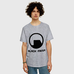 Футболка оверсайз мужская Black Mesa: Logo, цвет: меланж — фото 2