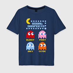 Футболка оверсайз мужская Pac-Man: Usual Suspects, цвет: тёмно-синий