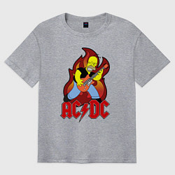 Футболка оверсайз мужская AC/DC Homer, цвет: меланж