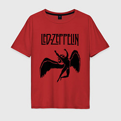 Футболка оверсайз мужская Led Zeppelin Swan, цвет: красный