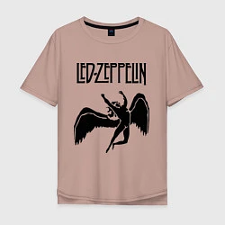 Футболка оверсайз мужская Led Zeppelin Swan, цвет: пыльно-розовый
