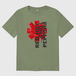 Футболка оверсайз мужская Red Hot Chili Peppers, цвет: авокадо