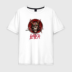 Футболка оверсайз мужская Slayer skull, цвет: белый