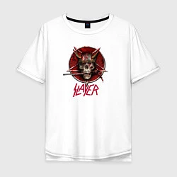 Мужская футболка оверсайз Slayer skull