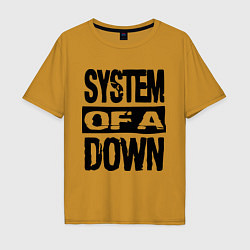 Футболка оверсайз мужская System Of A Down, цвет: горчичный