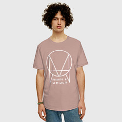Футболка оверсайз мужская OWSLA, цвет: пыльно-розовый — фото 2