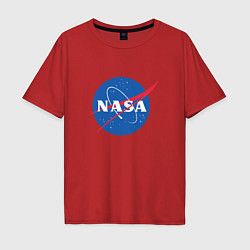 Футболка оверсайз мужская NASA: Logo, цвет: красный