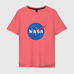 Футболка оверсайз мужская NASA: Logo, цвет: коралловый