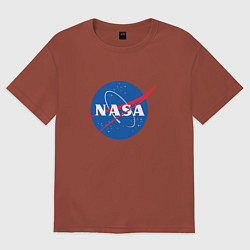 Футболка оверсайз мужская NASA: Logo, цвет: кирпичный