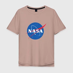Футболка оверсайз мужская NASA: Logo, цвет: пыльно-розовый