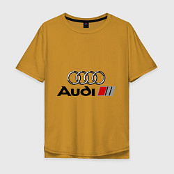 Футболка оверсайз мужская Audi, цвет: горчичный