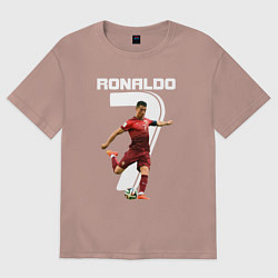 Футболка оверсайз мужская Ronaldo 07, цвет: пыльно-розовый