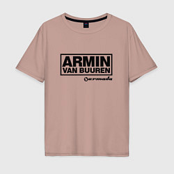 Футболка оверсайз мужская Armin van Buuren, цвет: пыльно-розовый