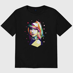 Футболка оверсайз мужская Taylor Swift Art, цвет: черный