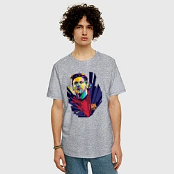 Футболка оверсайз мужская Messi Art, цвет: меланж — фото 2