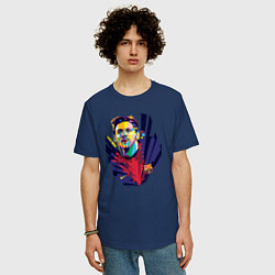 Футболка оверсайз мужская Messi Art, цвет: тёмно-синий — фото 2