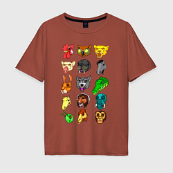 Мужская футболка оверсайз Hotline Miami Masks