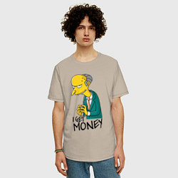 Футболка оверсайз мужская Mr. Burns: I get money, цвет: миндальный — фото 2
