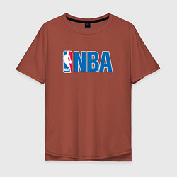 Футболка оверсайз мужская NBA, цвет: кирпичный