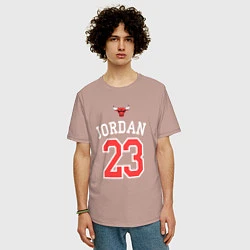 Футболка оверсайз мужская Jordan 23, цвет: пыльно-розовый — фото 2