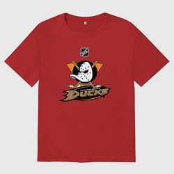 Футболка оверсайз мужская NHL: Anaheim Ducks, цвет: красный