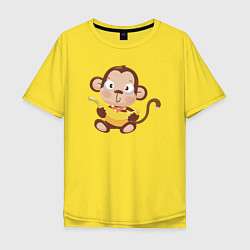Мужская футболка оверсайз Обезьянка с бананом