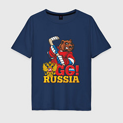 Мужская футболка оверсайз Hockey: Go Russia