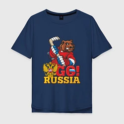 Мужская футболка оверсайз Hockey: Go Russia