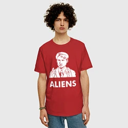 Футболка оверсайз мужская Mulder Aliens, цвет: красный — фото 2